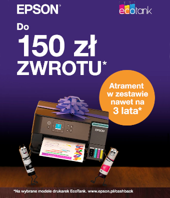 Epson Cashback: do 150 zł zwrotu za EcoTank